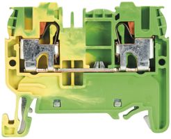 Morsetto terra componibile WTP 0.2…4mm² 2×innesto 1 piano guida TH35/G32 ve/gi