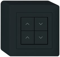 AP-KNX-Storentaster Hager BA kallysto Q 4-fach 88×88mm schwarz
