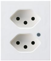 FLF-Steckdose Hager 2×Typ 13 beleuchtet D weiss