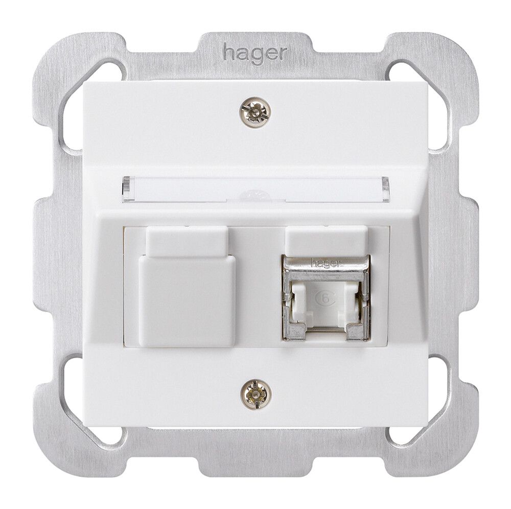 UP-Montage-Set kallysto B Kat.6 1RJ45/s weiss