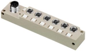 Verteiler Weidmüller SAI-6-S M8 L OL mit M12-Abgang, 6 Buchsen 3L M8