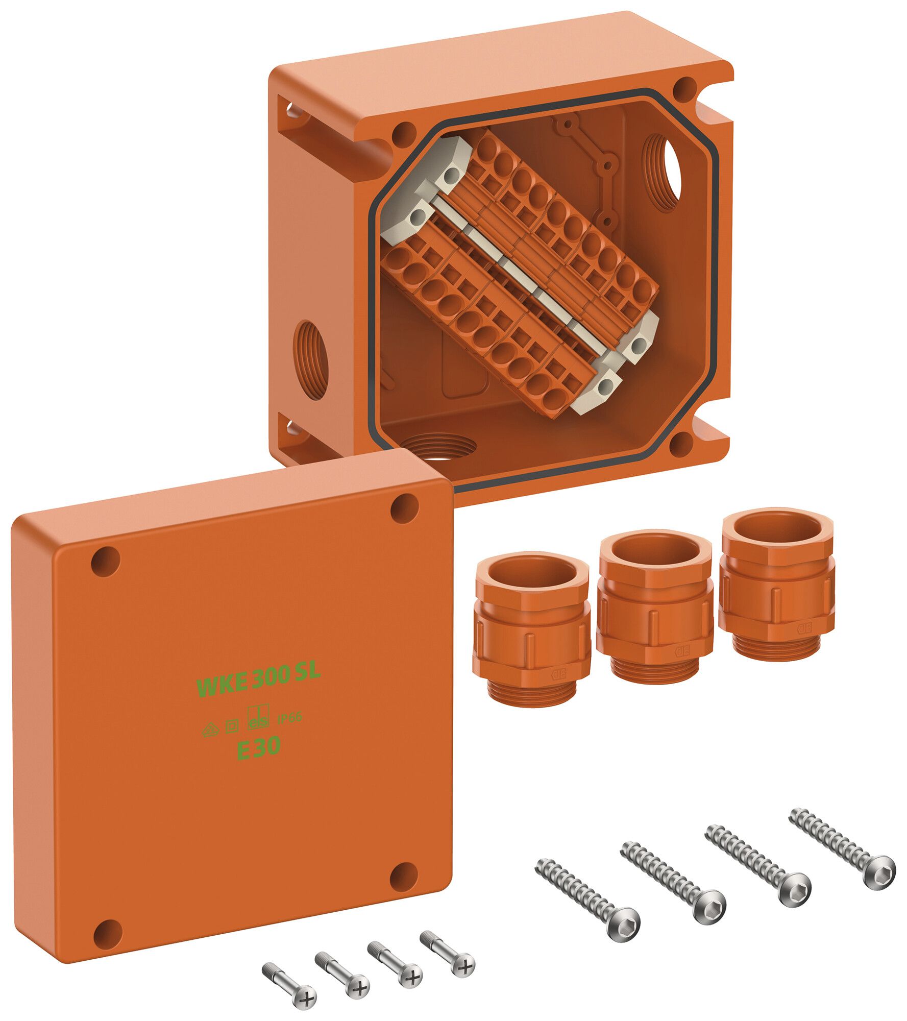 Scatole di derivazione AP Spelsberg WKE 303 SL 160×160mm×110mm IP66 arancione