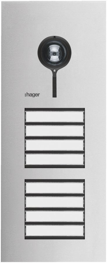 Aussenstation Video Hager elcom.one 2-Draht für 8Wohnungen Edelstahl