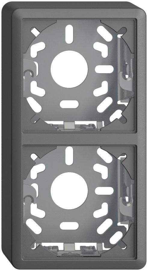 Kappe mit Grundplatte 2×39mm dunkelgrau für Kombination FX vertikal/horizontal