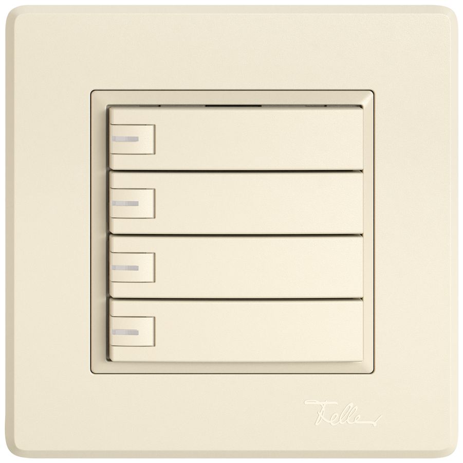 Poussoir KNX RGB ENC EDIZIO.liv SNAPFIX® capteur temp.RGB-LED 4× comm.1T cr