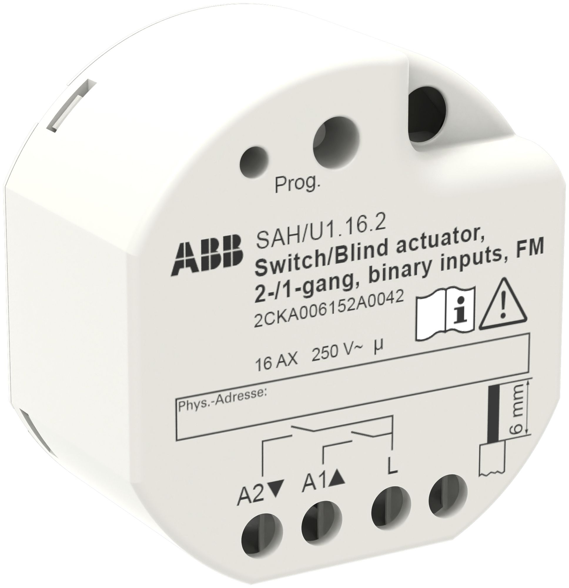 Attuatore-commutatore/persiana KNX INS ABB SAH/U2.16.2, 2/1-volta, 16AX/250VAC