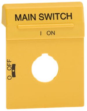 Beschriftungsschild gelb für Griff für OH 1+OH 3 Main Switch