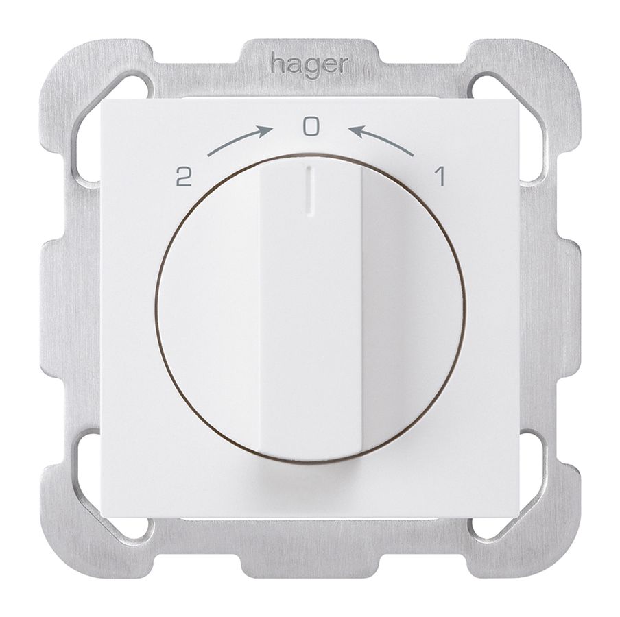 UP-Schwenktaster 1->0<-2 weiss kallysto mit Drehgriff