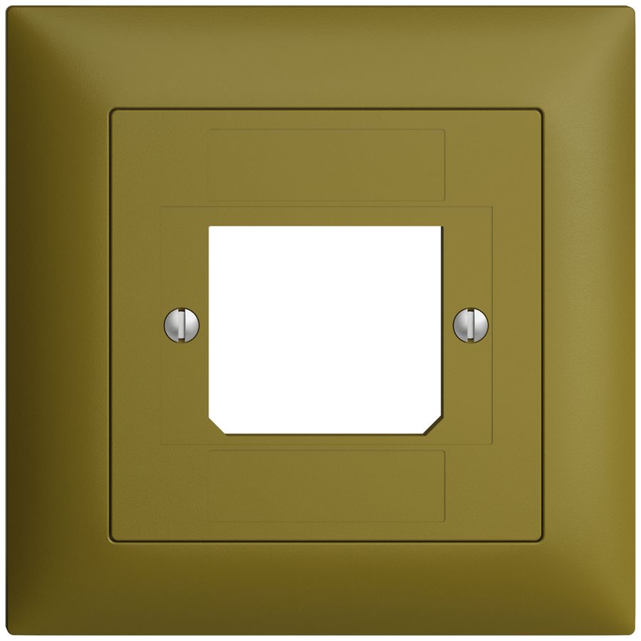 Frontset EDIZIOdue olive 88×88mm 1×TT 3×RJ