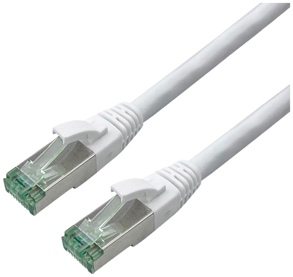 Câble patch RJ45 ROLINE RM cat.6A S/FTP AWG26 TPE blanc 1m