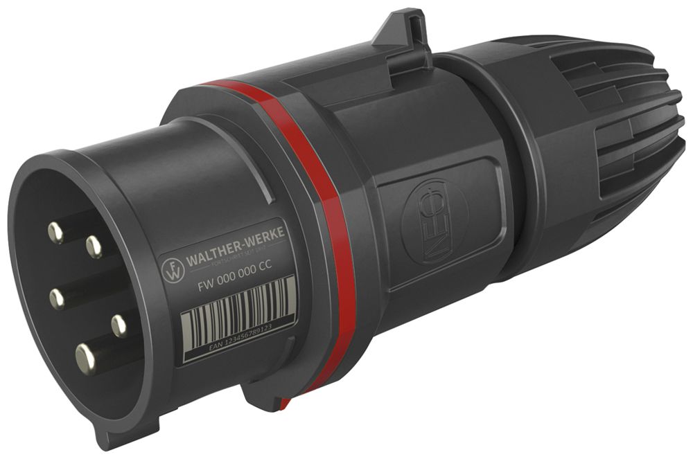 Stecker CEE NEO 5P 16A 380…415V 6h rot Phasenwender IP54 Schraubklemme