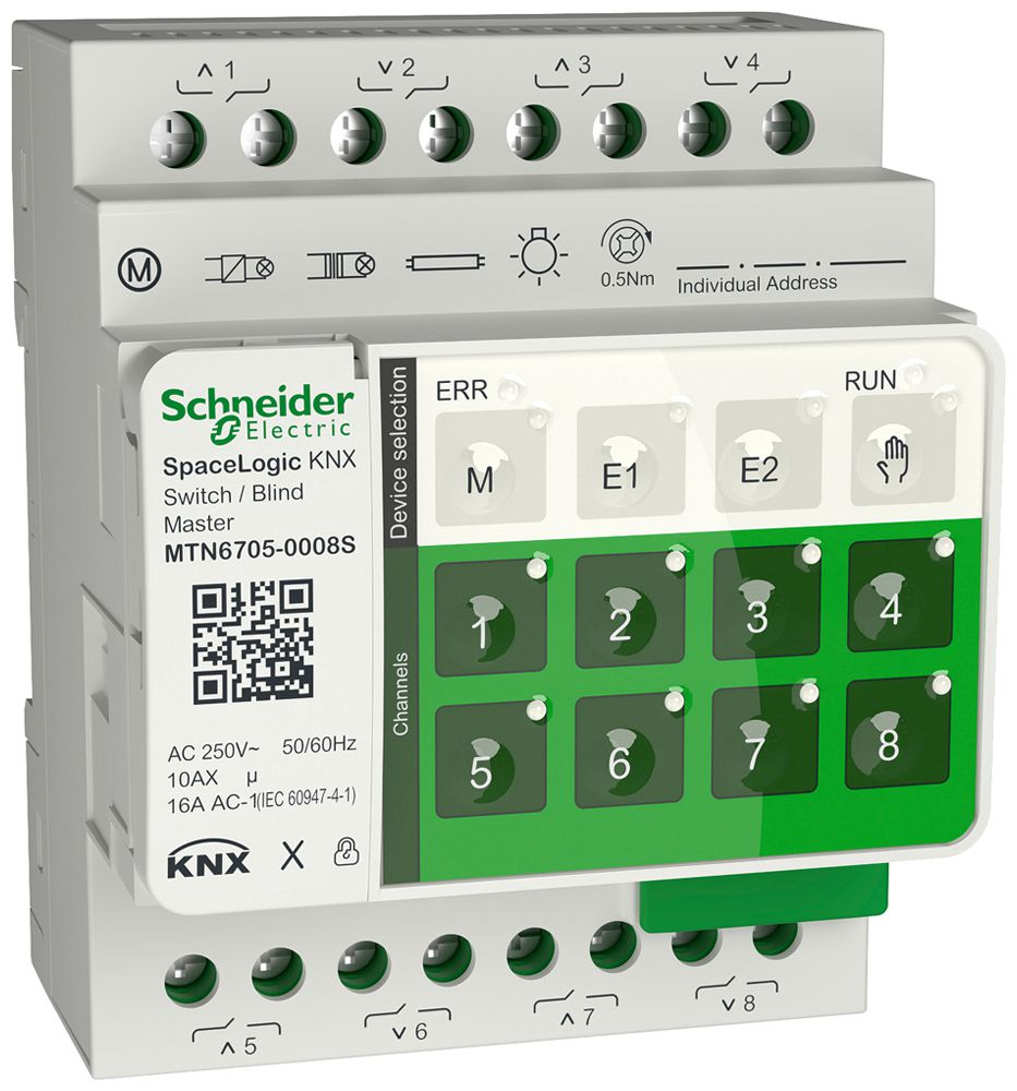 Actionneur de jalousie KNX AMD SpaceLogic 4 sorties 16A 2300W AC IP20 4UM