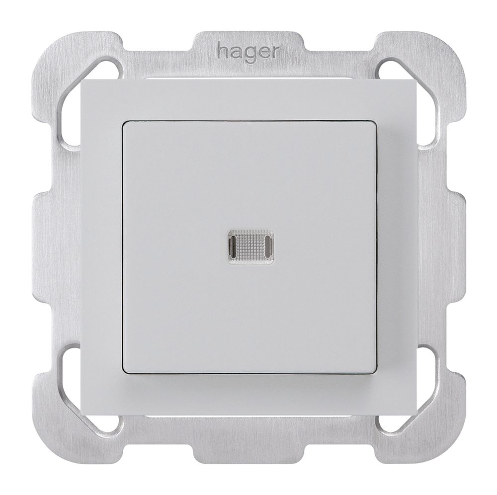 UP-Leuchttaster kallysto ARK hellgrau mit Befestigungsplatte