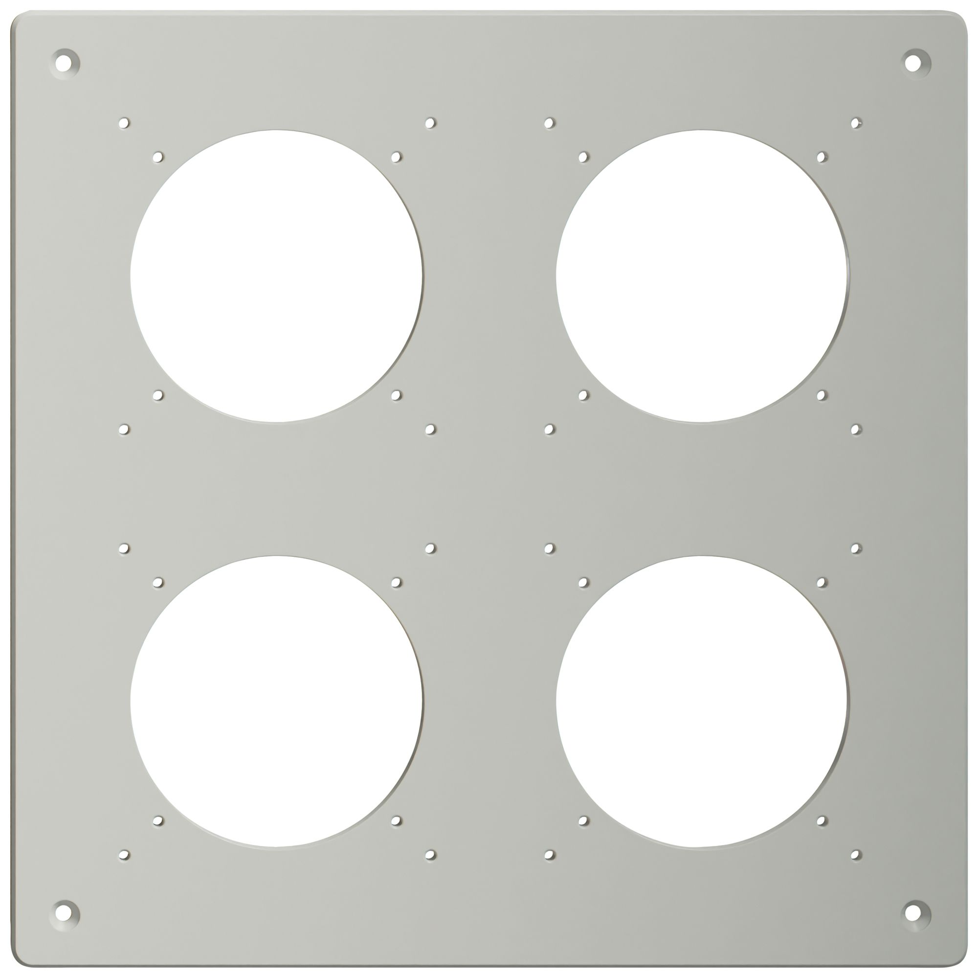 Montageplatte Feller NEVO SNAPFIX® 2×2 Ø69mm 225×225mm grau
