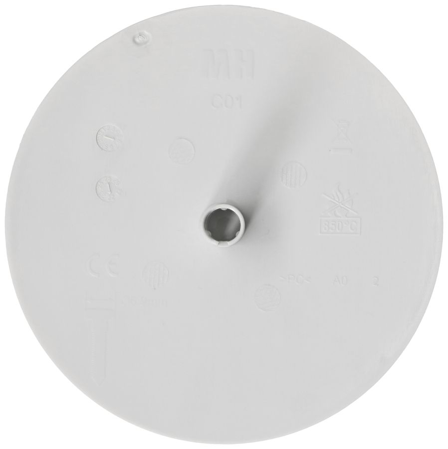 Rosace de plafond MH clips à ressort enfichable Ø98×3mm blanc