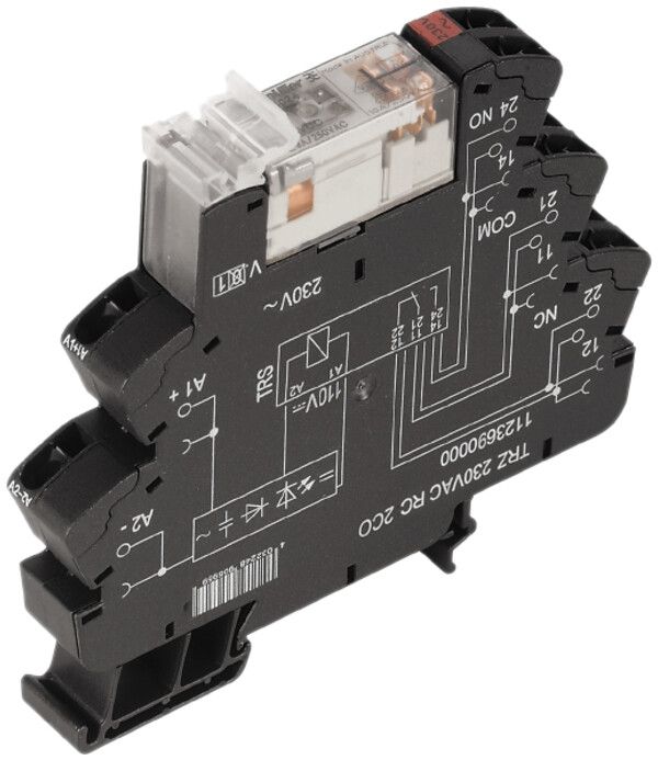 Relaiskoppler TERMSERIES TRZ 120VAC LED grün RC-Glied 2W 250VAC 8A Zugfeder
