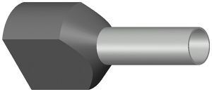 Capocorda doppio isolato 2× 4mm² L=12mm tipo DIN grigio