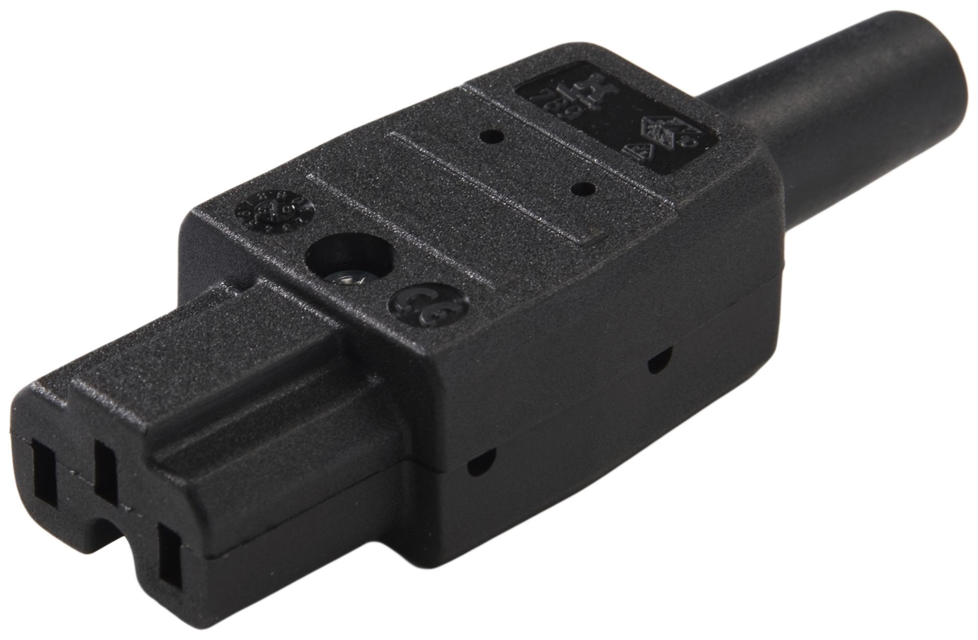 Apparatesteckdose Typ C15A ELBRO 10A 230VAC gerade max.155°C schwarz IP20