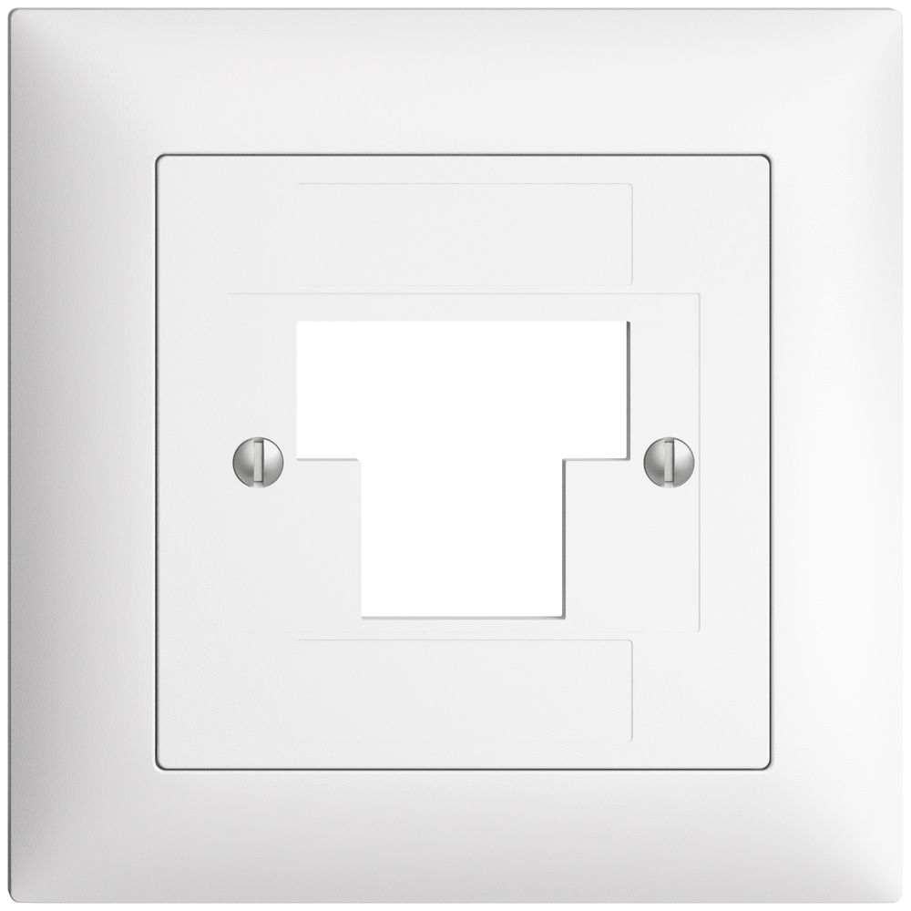 Frontset EDIZIOdue weiss 88×88mm 1×TT 2×RJ45