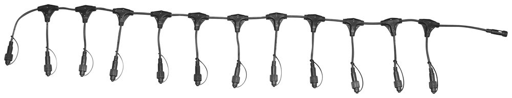 Verteilerkabel MK QuickFix mit 11 Ausgängen, schwarz, IP67