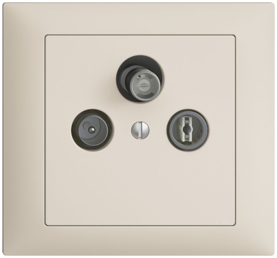 EB-Stichdose SAT/TV/R DB53 EDIZIOdue crema, mit SAT-F-Anschluss