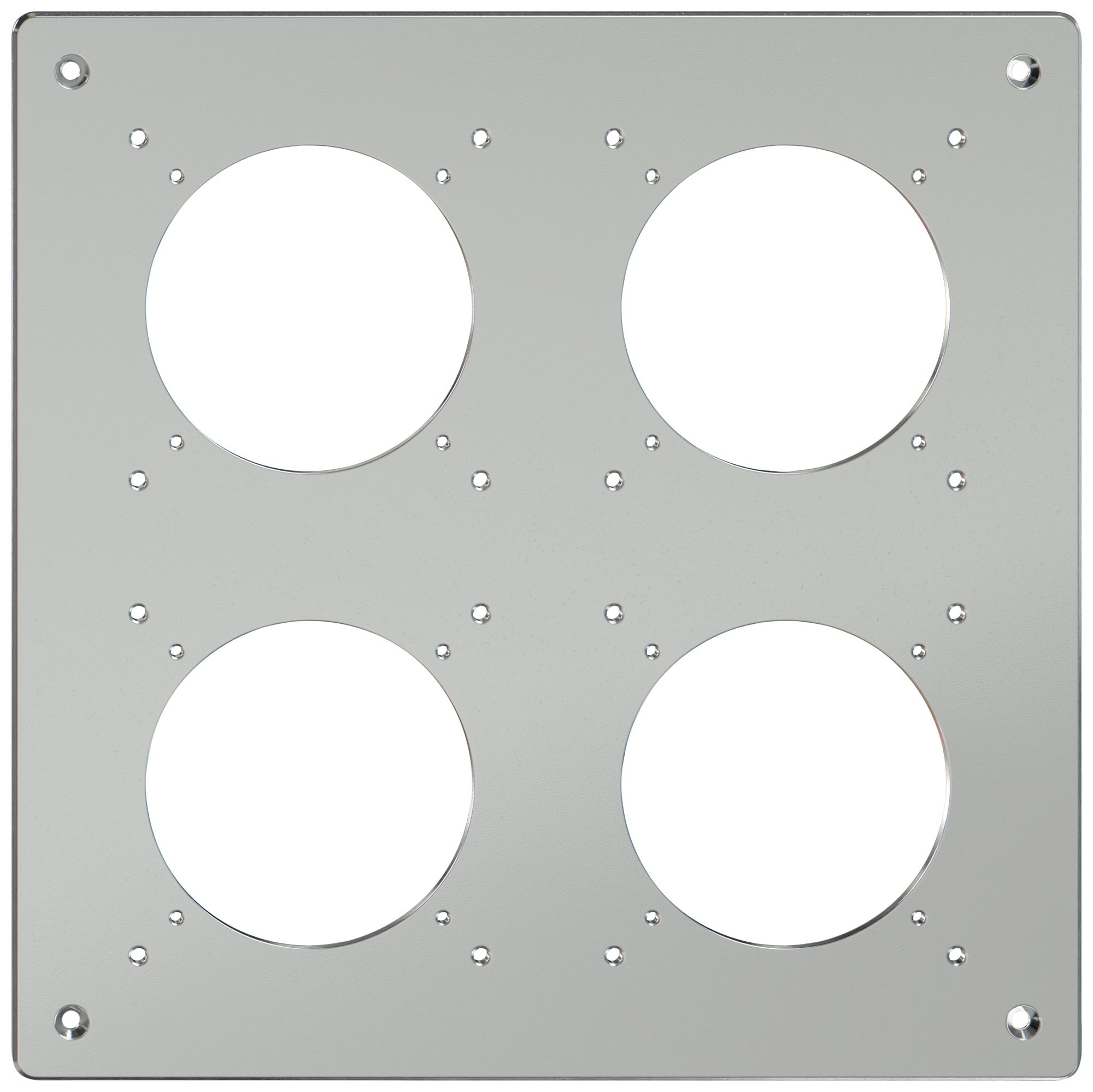 Montageplatte ELEMENT SNAPFIX® 2×2 horizontal und vertikal 225×225mm Aluminium