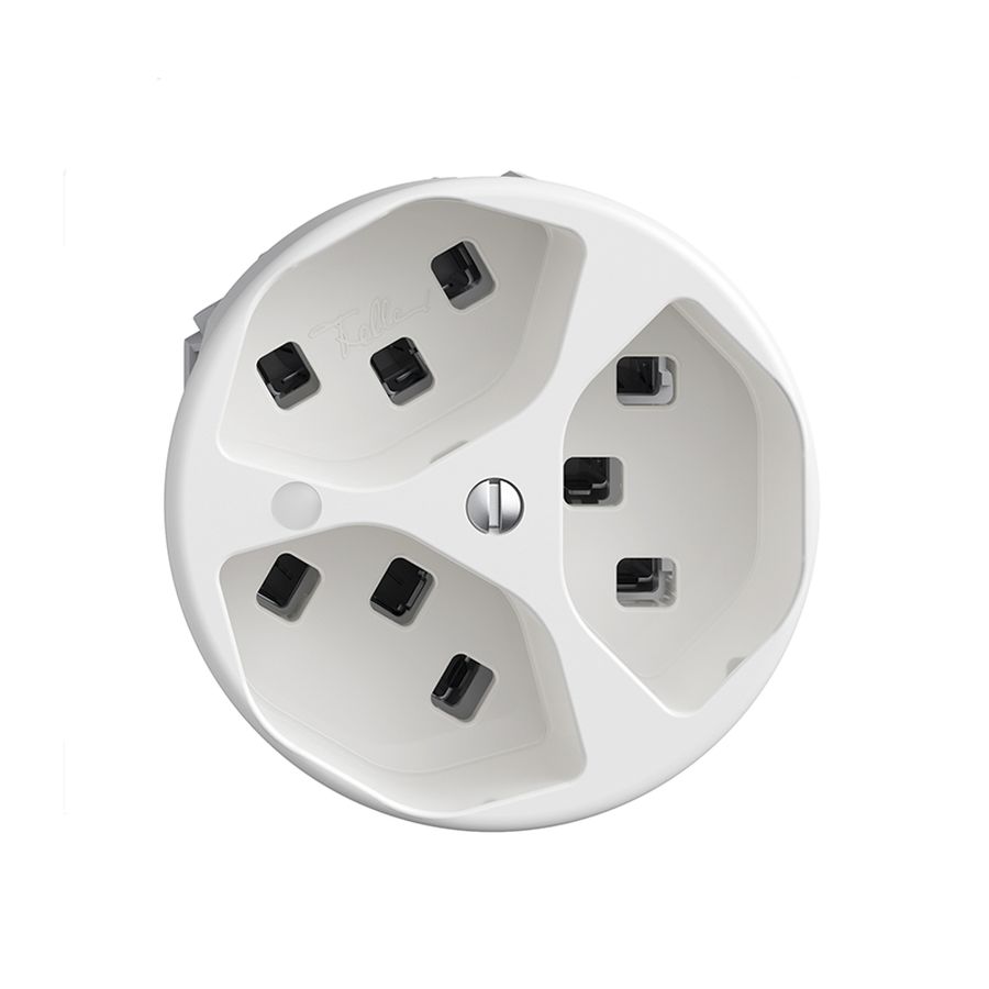 Steckdose Sdue Q, 3×T23, mit LED, weiss