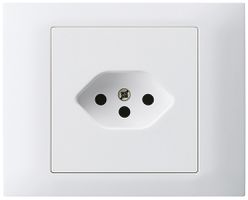 EB-Steckdose kallysto Typ 13 Bauart T mit EB-Dose G3 Abdeckrahmen steckbar weiss