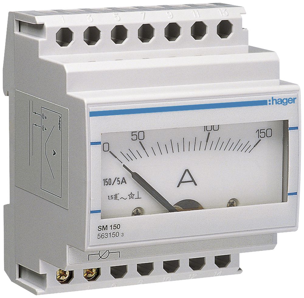 EB-Amperemeter Hager 0…150A, ohne Stromwandler