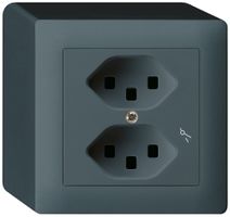 AP-Steckdose Hager kallysto 2×T23 1×S Q anthrazit