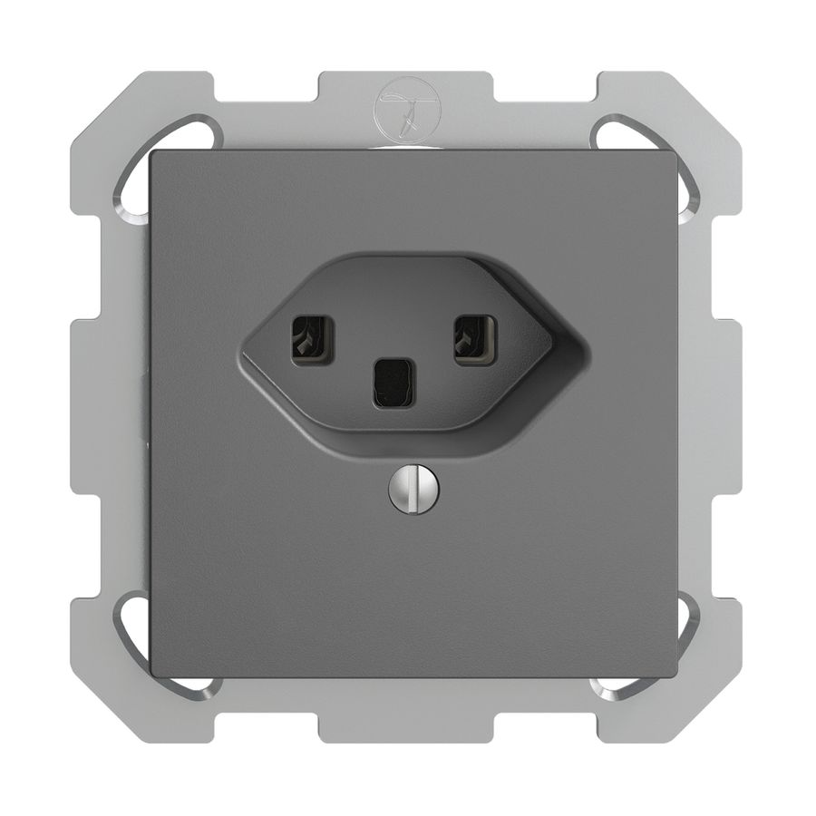 UP-Steckdose EDIZIOdue T23 16A dunkelgrau, Schraubklemmen