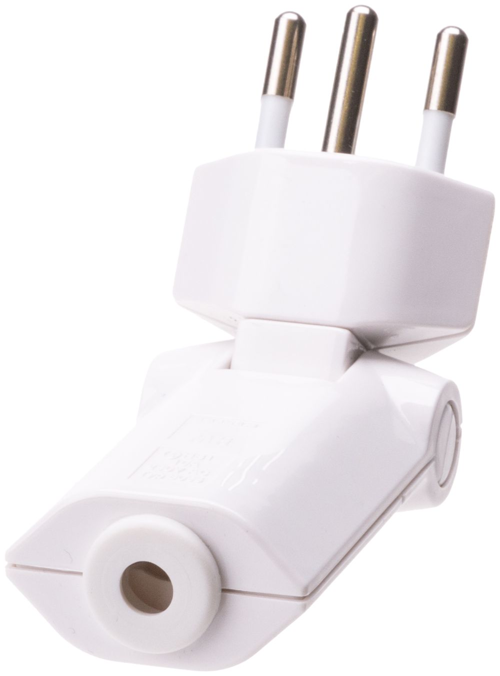 Dreh-Winkelstecker MH T12 weiss dreh-u.klappbar 130/180°