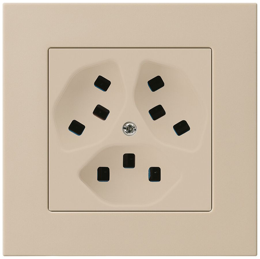 UP-Steckdose Hager kallysto.pro 3×T23 C beige