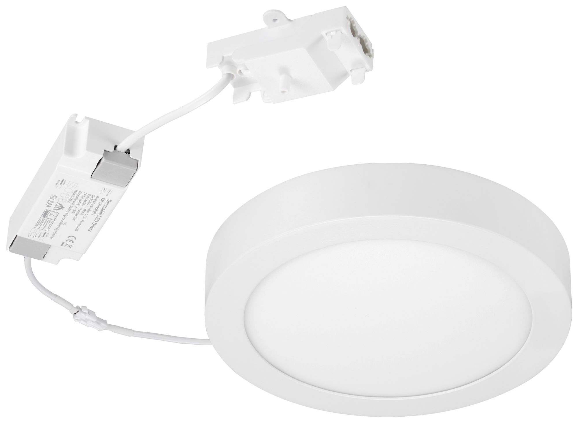 Downlight LED AP Sylvania Flat 226 17W 1700lm 3000K IP20 120° VAR Ø226mm blanc