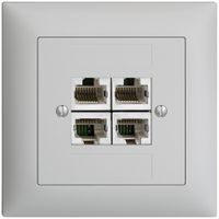 UP-Anschlussdose 4×RJ45/s 4P getr. EDIZIOdue hellgrau ITplus