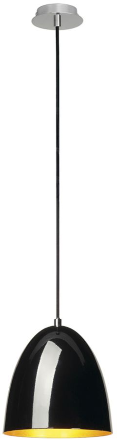 Lampada a sospensione SLV PARA CONE 20 E27 60W tonda IP20 nero/oro