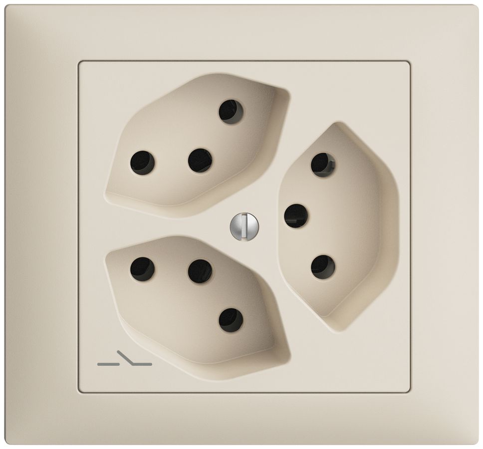 Prise INC EDIZIOdue 3×T13 crema 1×S