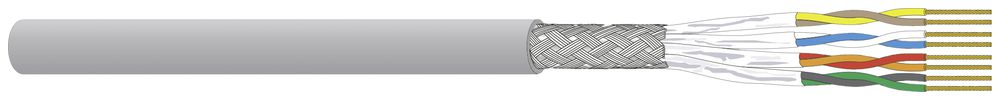 Datenkabel Dätwyler CU 7702 4P flex S/FTP, Kat.7 LSZH Dca 1000m grau