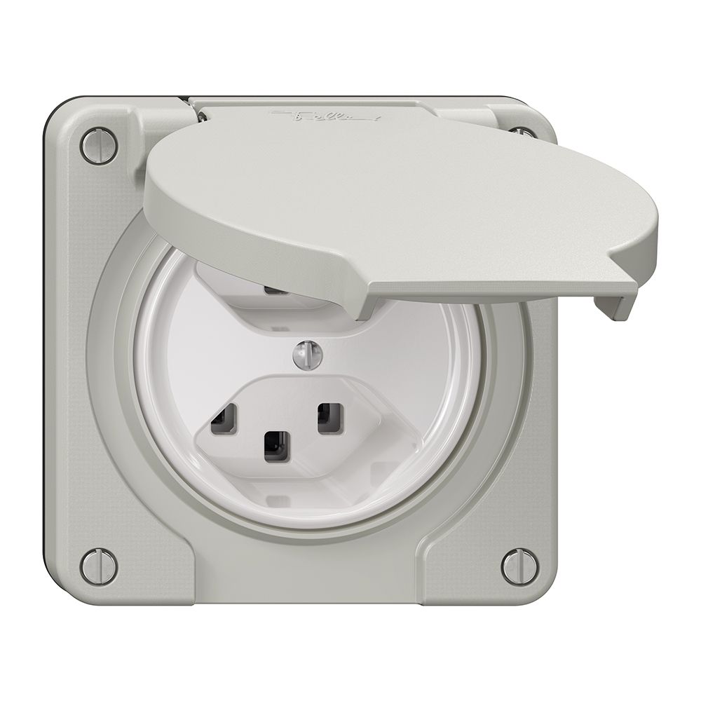 Steckdose NEVO N.CO, 2×T23, IP21, lichtgrau