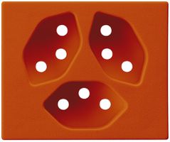 Frontplatte zu FLF-Steckdose Hager 3×Typ 13 Z orange