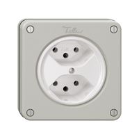 NUPU-Steckdose NEVO, 2×T13, lichtgrau