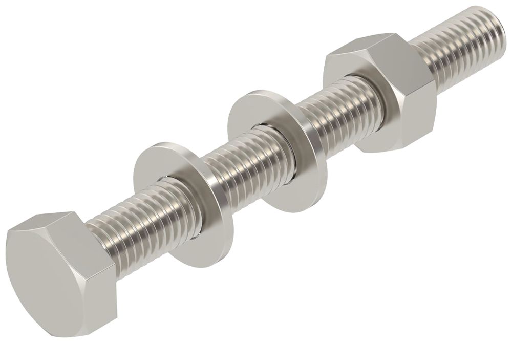 Sechskantschraube Bettermann Mutter+Scheibe+Fächerscheibe M10×90, A2, 2B