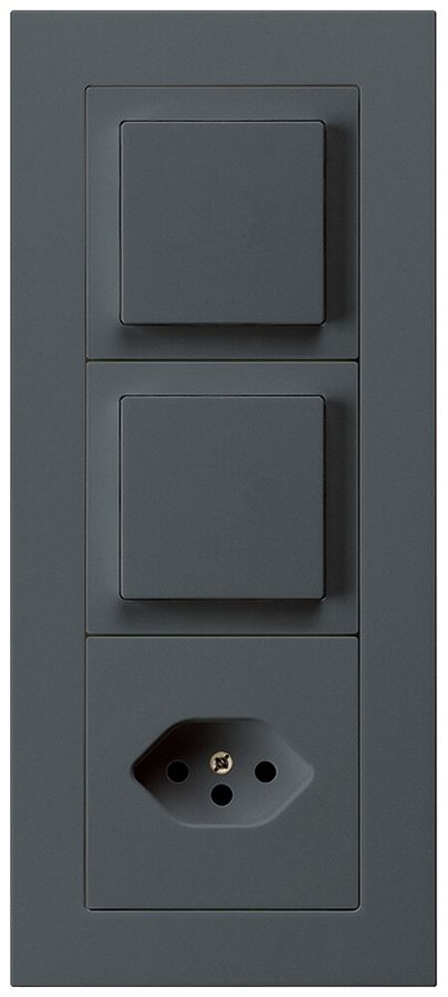 UP-Kombination kallysto.pro Gr.I-I-I vertikal 2×Schalter S3+Typ 13 anthrazit