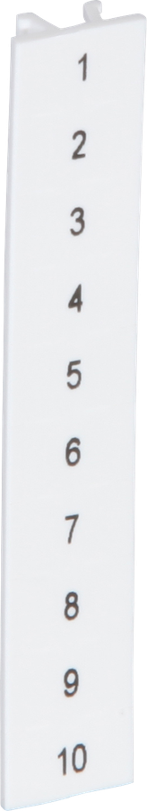 Zackband ZB 1…10 weiss quer bedruckt mit 10 Schildchen 6mm