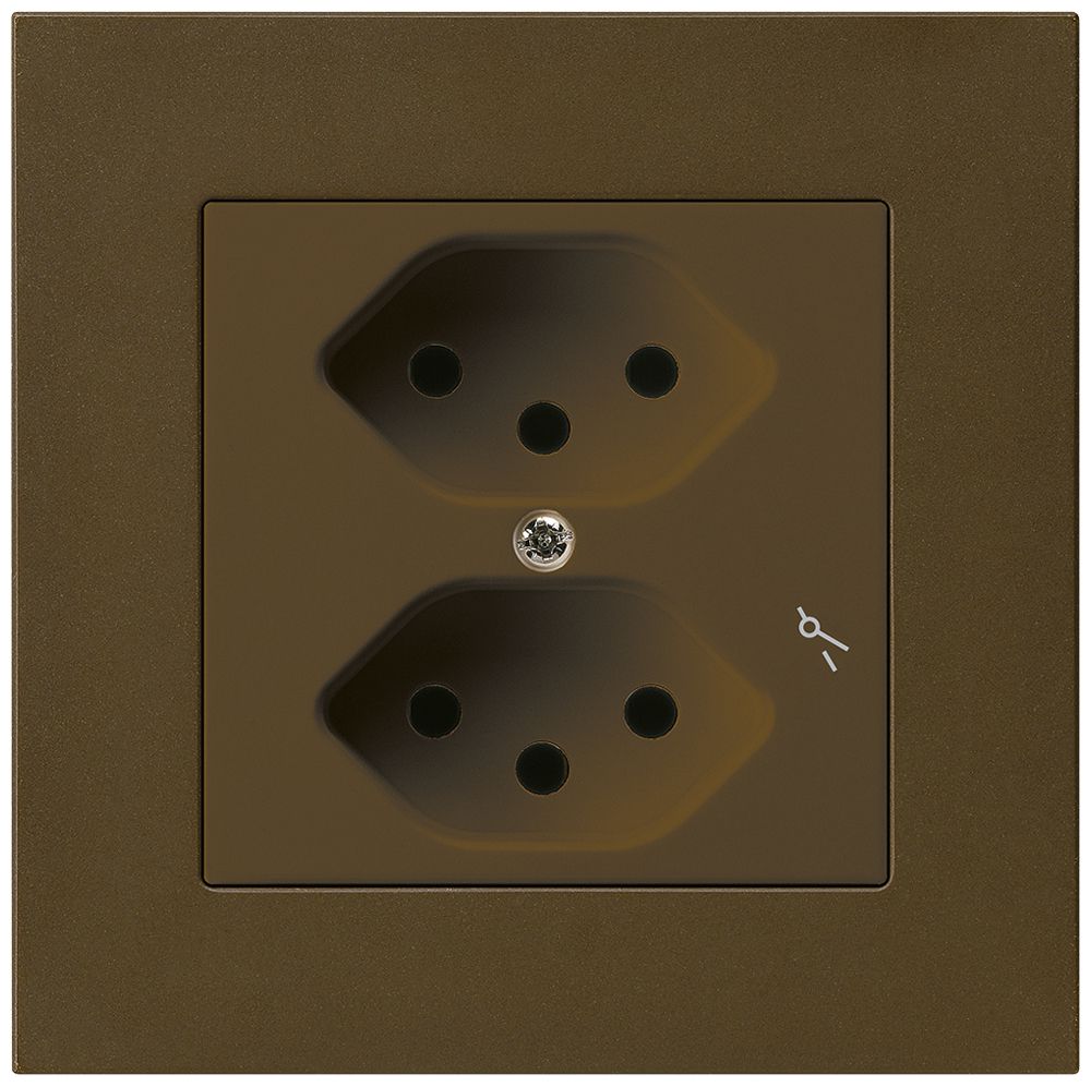 UP-Steckdose kallysto.pro 2×T13/1 braun mit Kinderschutz