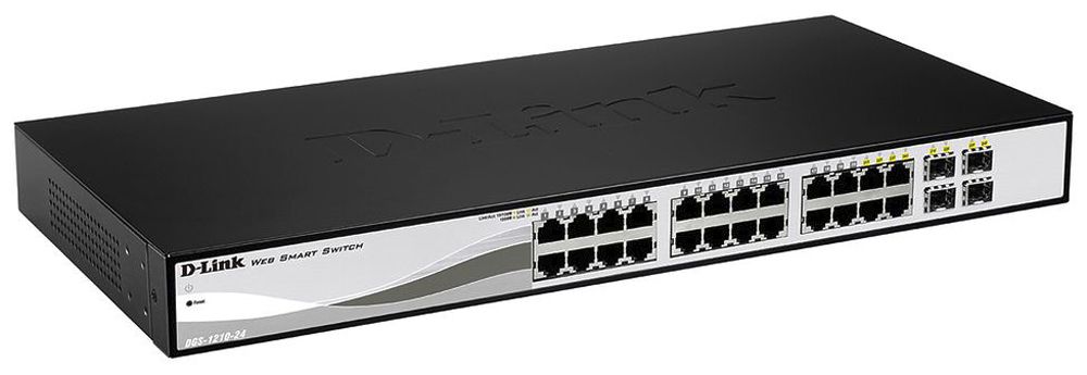 Switch D-Link DGS-1210-24P/E, 24-port smart managed Layer2/3 Gigabit PoE+