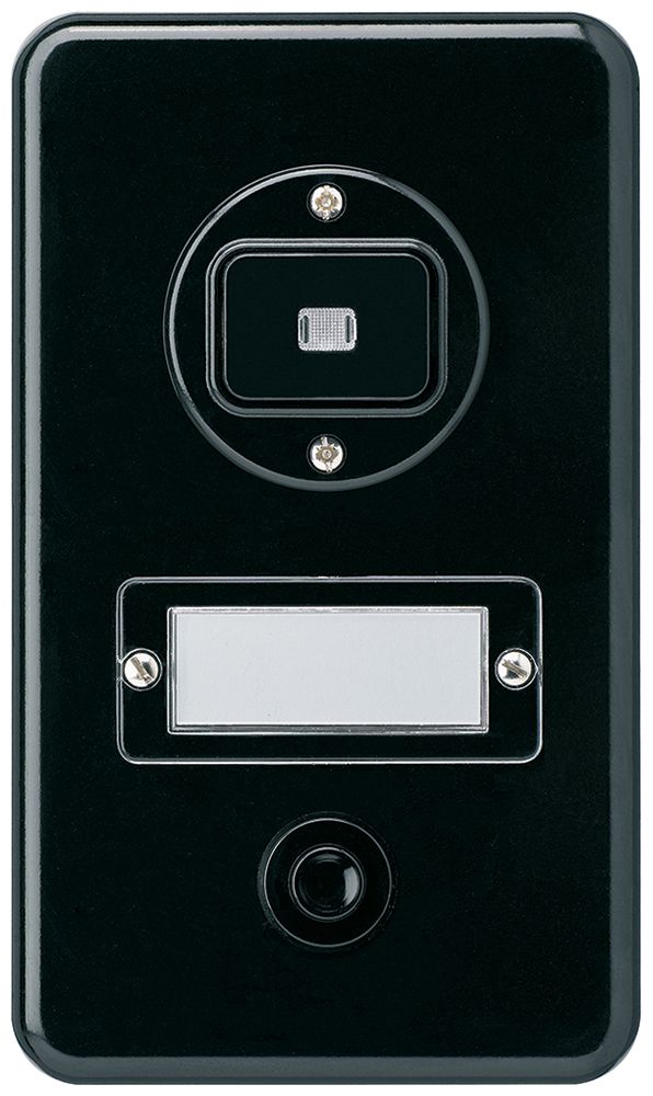 UP-Kombination Hager basico I-I senkrecht Leuchttaster+Sonnerie schwarz