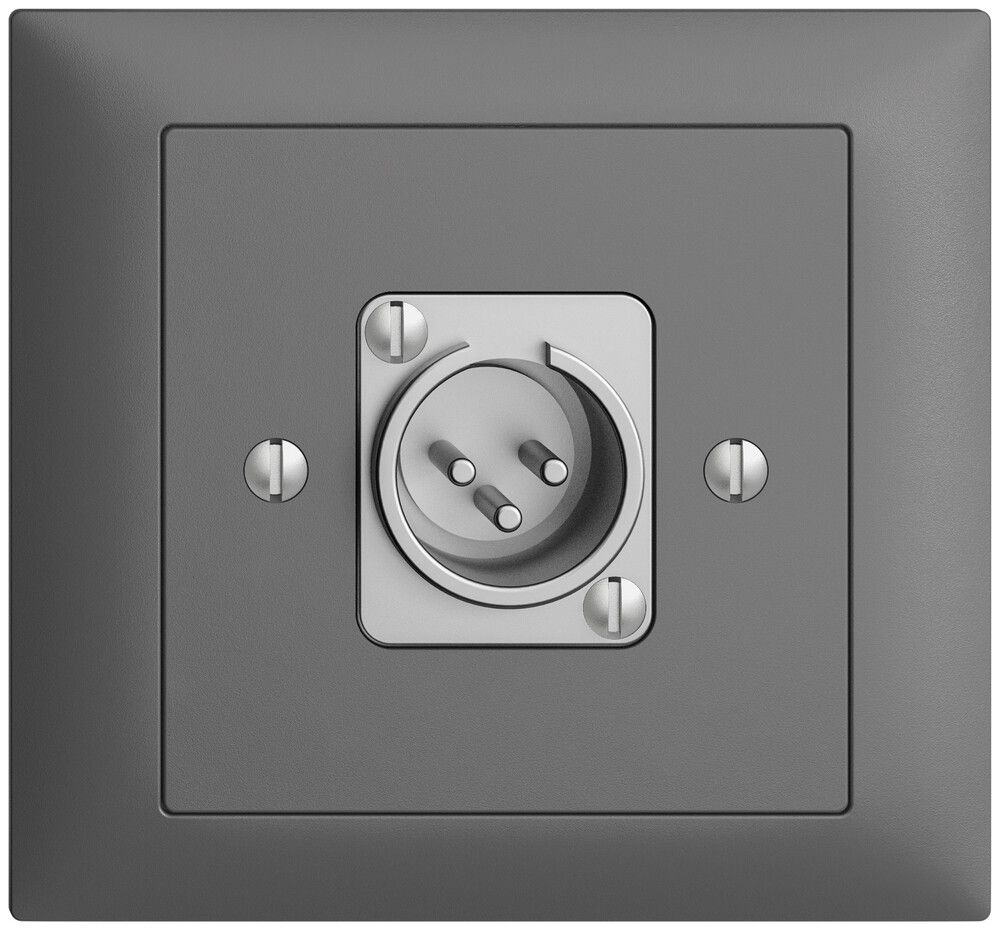 Prise INC XLR avec fiche EDIZIOdue gris foncé