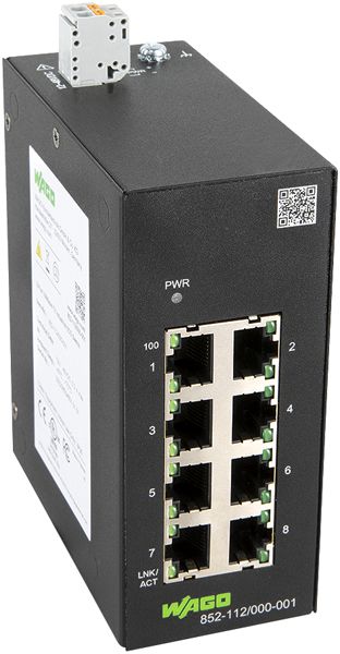 Industrial Switch WAGO 852-112, 8-Port 100Base-TX, unmanaged, IP30