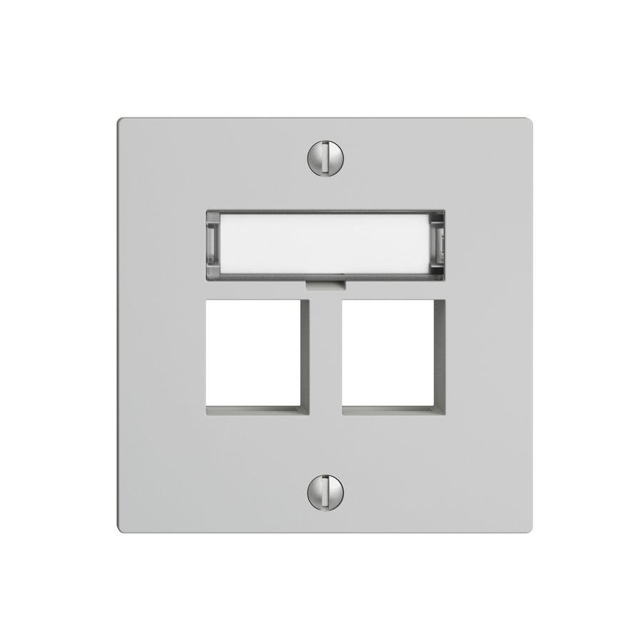 Montageset EDIZIOdue F, Geradeauslass, für 2×Keystone, hellgrau